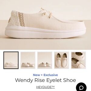 Hey Dude Wendy Rise Eyelet Shoe - Cream